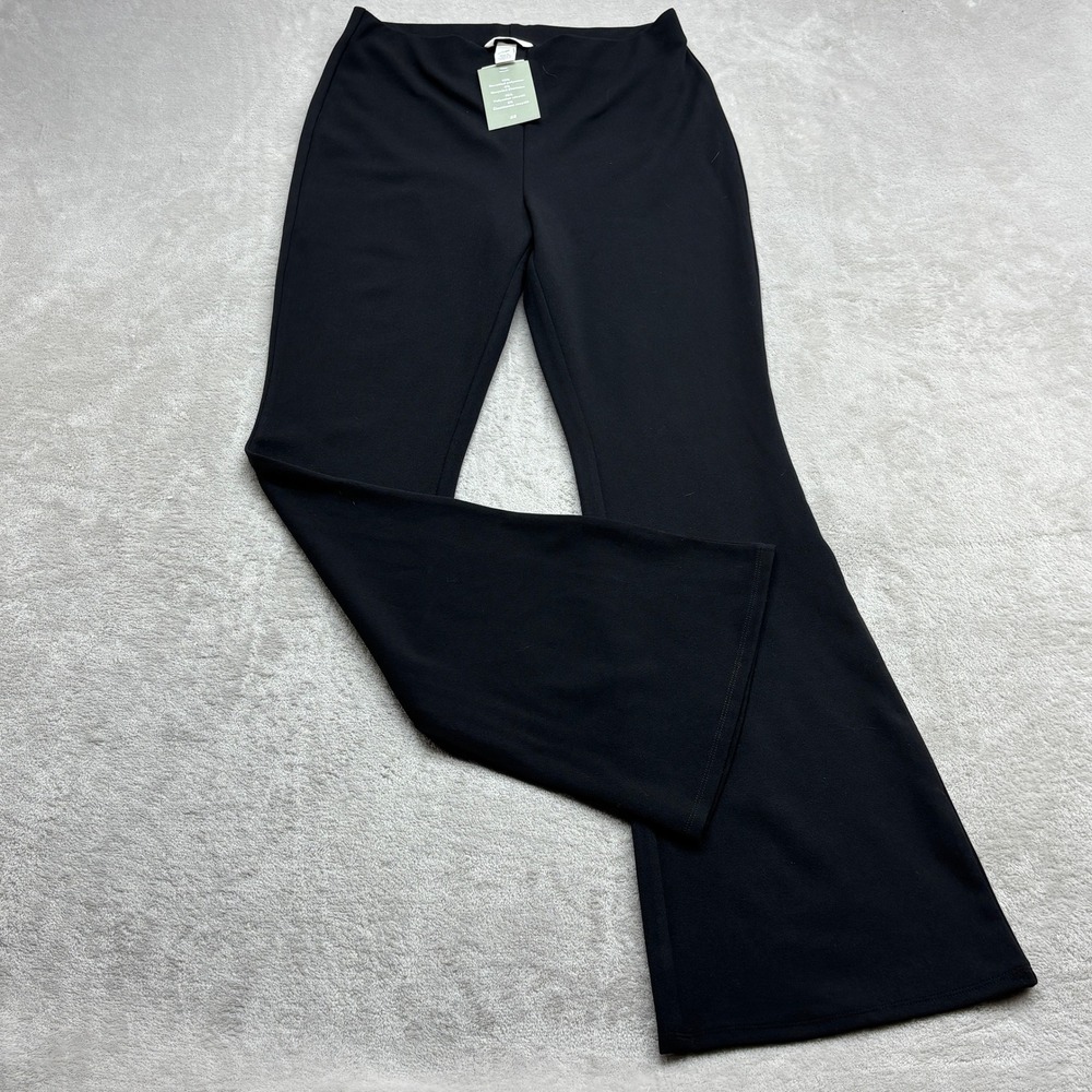 H&M Flare Pants Women's M Black High Waisted Bell Bottom Stretch Y2K Retro Chic